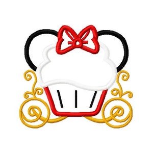 Character Inspired Princess Cupcake Carriage Embroidery Applique Design