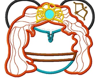 Character Mouse Princess Brave Merida 2 Embroidery Applique Design