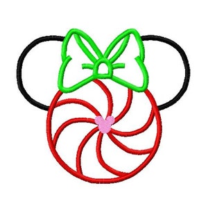 Character Inspired Girl Mouse Peppermint Applique Embroidery Applique Design