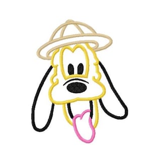 Character Inspired Plutoe Full Face Safari Hat Embroidery Applique Design - Instant Download Design for Embroidery Machines