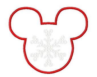 Character with Large Snowflake Embroidery Applique Design