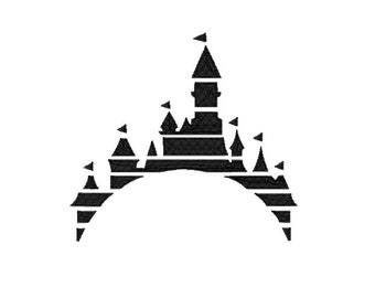 Karakter kasteel voor monogram initialen Mister muis borduurwerk design-8 maten Instant digitale download