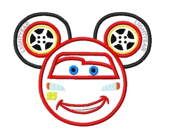 Charakter inspiriert Maus neue Blitz Cars McQueen Stickerei Applikation Design - 5 Größen