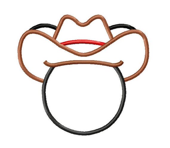 Personaje inspirado Señor ratón vaquero sombrero bordado apliques