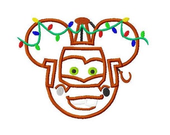 Character Tow Truck with lights Applique Embroidery Applique Design