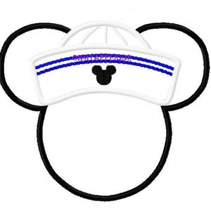 Maus Sailor Mütze Hut Stickerei Applique Charakterdesign