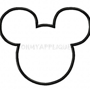 Character Inspired Mister Mouse Head / Ears Embroidery Applique Design - 7 Sizes