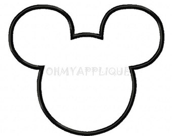 Character Inspired Mister Mouse Head / Ears Embroidery Applique Design - 7 Sizes
