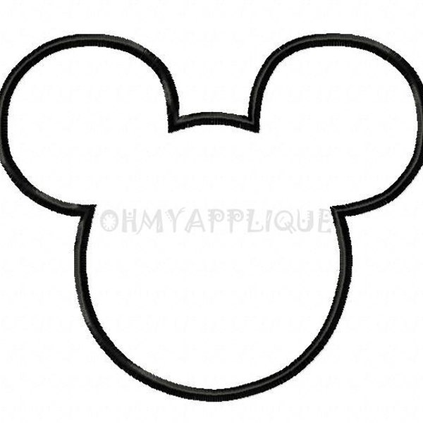 Character Inspired Mister Mouse Head / Ears Embroidery Applique Design - 7 Sizes