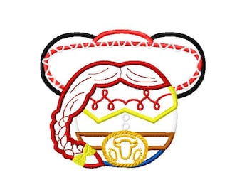 Character Inspired Mouse Toy Book Cowgirl Jessie with Hat Embroidery Applique Design Instant Digital Download for Embroidery Machines