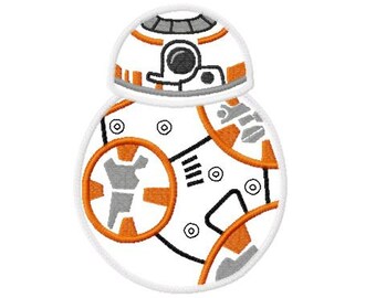 Character Inspired Star Awakens BB8 Eight Embroidery Applique Design