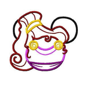 Character Inspired Miss Mouse Megara from Strong Man Herculees Embroidery Applique Design Instant Download Digital File