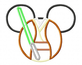 Character Inspired Mouse Star Fight Jedi Embroidery Applique Design