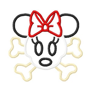 Character Inspired Mouse Crossbones Embroidery Applique Design