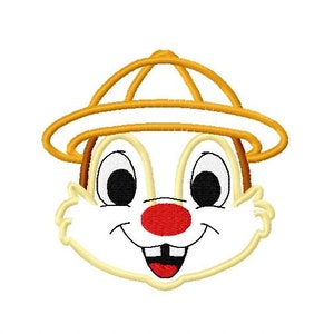Character Inspired Dale Full Face Safari Hat Embroidery Applique Design - Instant Download Design for Embroidery Machines