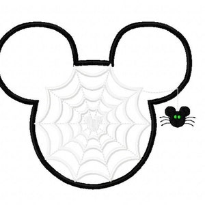 Character Inspired Mouse Spider Web Head Embroidery Applique Design