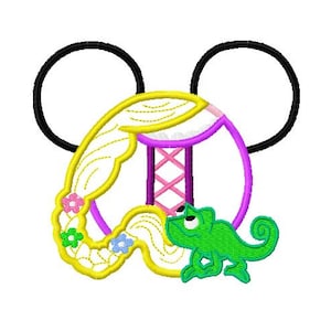 Character Inspired Mouse Princess Long Hair Version 2 with Pascal Embroidery Applique Design Instant Download Digital File