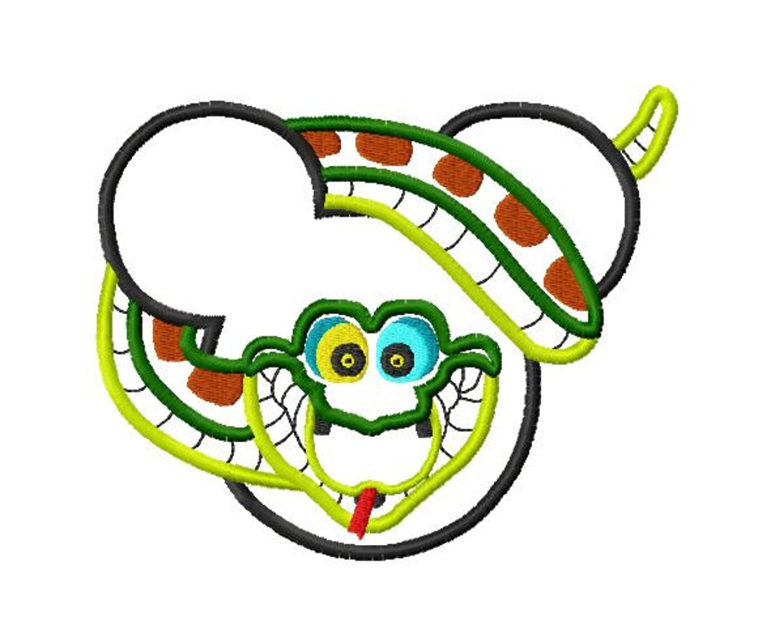 Snake Pattern On Mouse Character Inspired Mouse Wrapped Safari Jungle Snake Embroidery ...