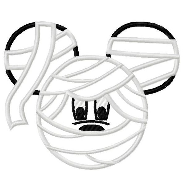 Character Inspired Mister Mouse Halloween Mummy Embroidery Applique Design - Digital Instant Download Machine Embroidery Design