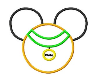 Character Inspired Pluto Dog Embroidery Applique Design