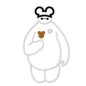 Teken geïnspireerd Baymax held met muisontwerp Hat stoffen borduurwerk