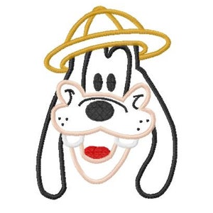 Character Inspired Goofee Full Face Safari Hat Embroidery Applique Design - Instant Download Design for Embroidery Machines