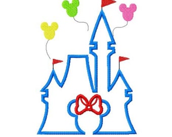 Character Inspired Miss Mouse Castle Embroidery Applique Design