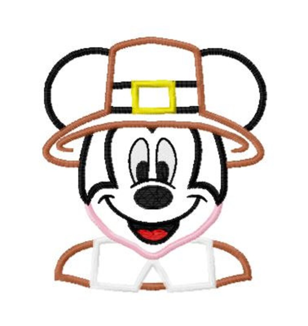 Character Inspired Mister Thanksgiving Pilgrim Embroidery Applique ...