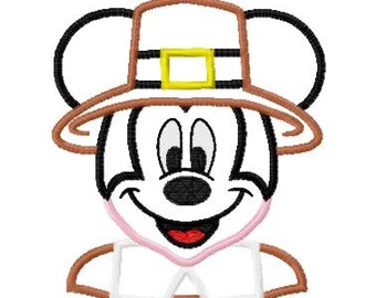 Character Inspired Mister Thanksgiving Pilgrim Embroidery Applique Design