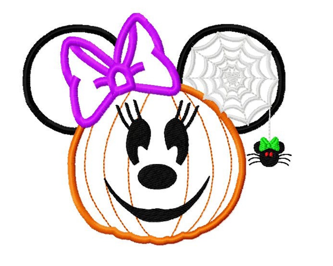 Character Inspired Minnie Pumpkin Jack O Lantern With Spider Web Ear ...