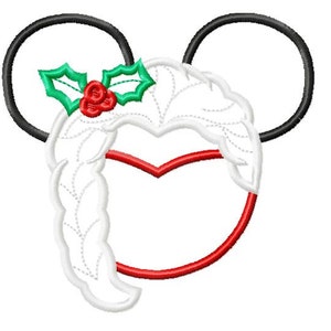 キャラクターにインスパイアされたマウスのアナと雪の女王のクリスマスエルサの刺繍アップリケデザイン - 素早く簡単