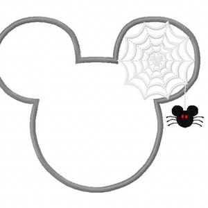 Character Inspired Spider Web in ear Embroidery Applique Design - Halloween