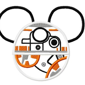 Character Inspired Mouse Star Fight Awaken B B Eight Embroidery Applique Design