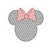 Quick Bean Stitch Character Inspired Miss Mouse Bow Head Embroidery Design - Digital Download Design for Embroidery Machines 