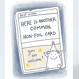 Hier is nog een gemeenschappelijke kaart. Pokémon. MTG. Gevouwen wenskaart. Ontworpen door Sophie Grunnet