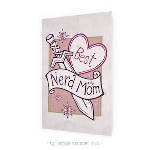 La migliore mamma nerd. Biglietto di auguri geek. Piegato. Festa della mamma. Stampa artistica di Sophie Grunnet
