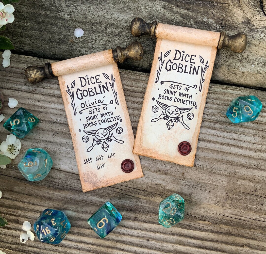Dice Goblin Diploma. List of Shiny Math Rocks. Scrolls Miniature ...