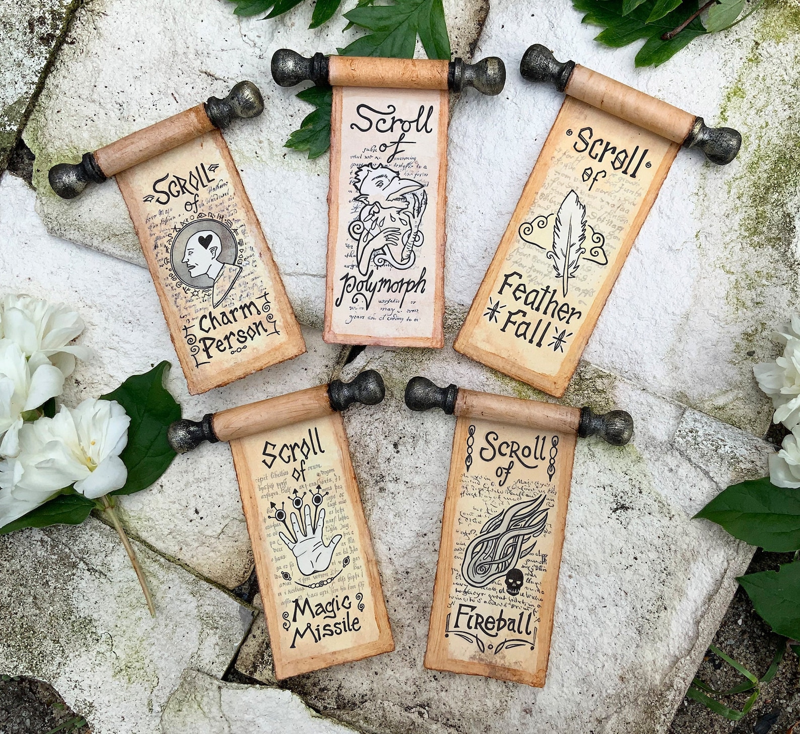 Dnd Spell Scrolls Miniature Fridge Etsy
