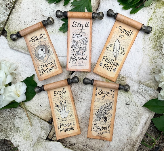 Dnd Spell Scrolls Miniature Fridge Etsy