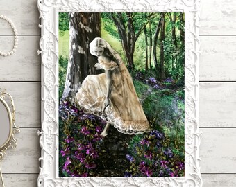 Violet's Path Fine Art Print Mixed Media Art Collage by Tori Jane