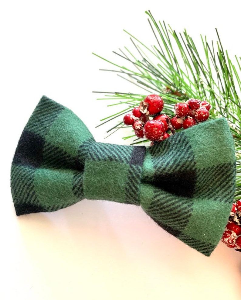 Christmas Plaid Bow Tie Green Plaid Bow Tie Buffalo Plaid Etsy