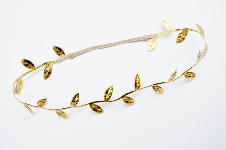 Gold Leaf Halo Headband Boho Headband Gold Leaf Headband Etsy