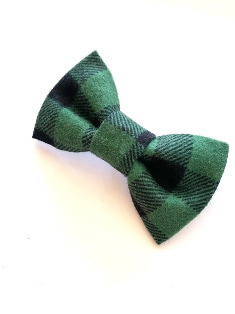 Christmas Plaid Bow Tie Green Plaid Bow Tie Buffalo Plaid Etsy