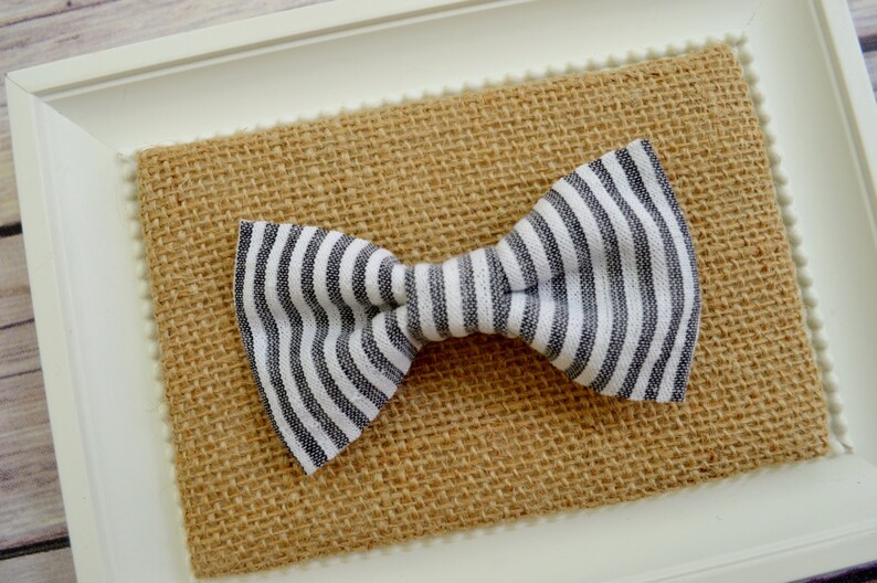 Gray Seersucker Boy Bow Tie Gray Striped Seersucker Boy Bow Etsy