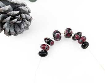 Fuchsia Pink and Black Bead Set