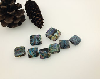Square Pillow Bead Set - 8 Organic Blue Purple Pink