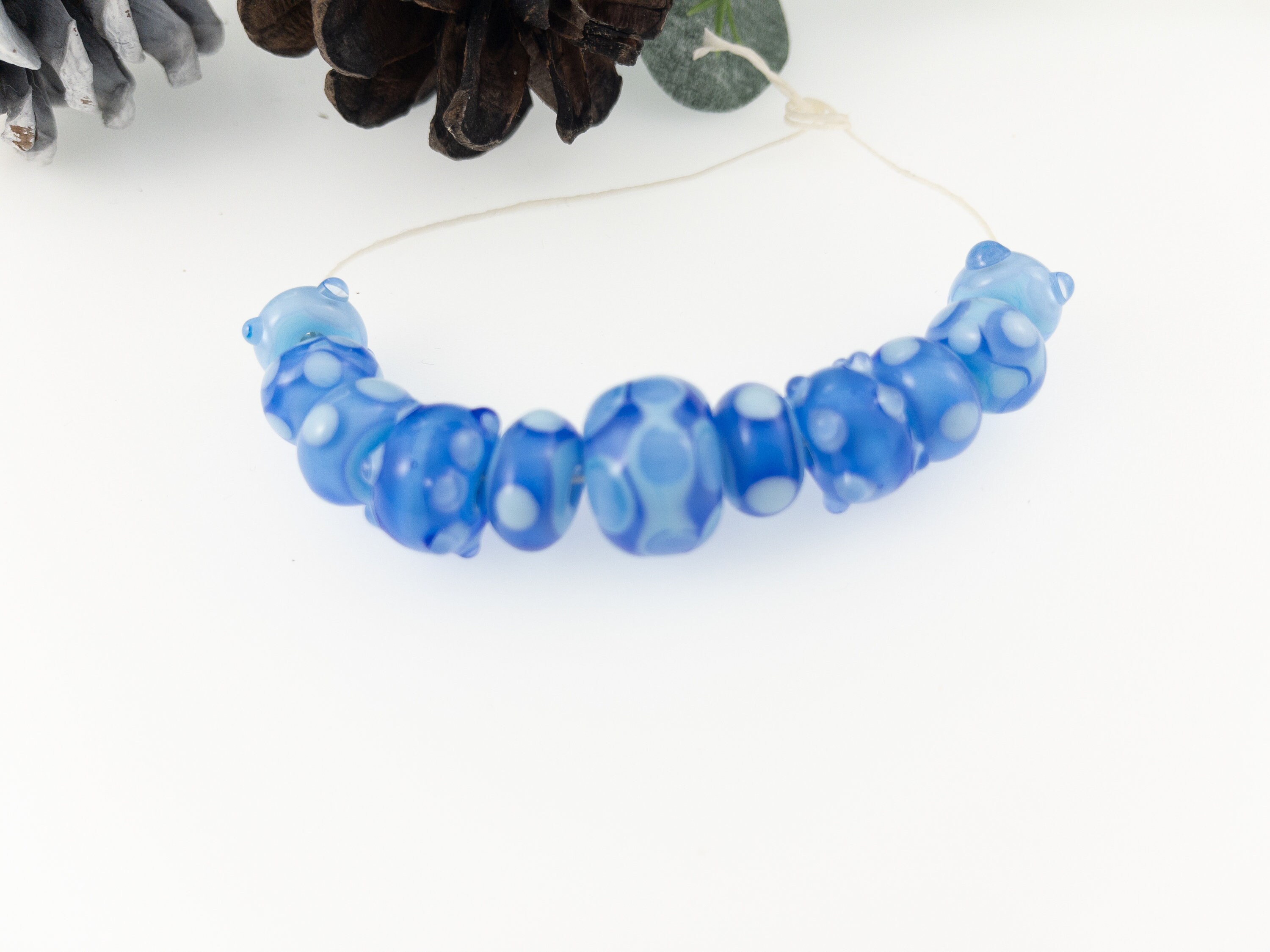 Blue Lampwork Bead Set / Shades of Blue Glass / Jewelry Designers ...
