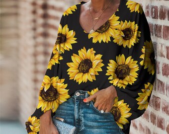 Sunflower print blouse Clearance