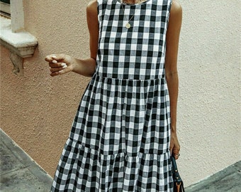 gingham plaid dress