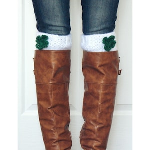 Shamrock Boot Cuff Knitting Pattern: St. Patrick's Day Knit Toppers (PDF Pattern)